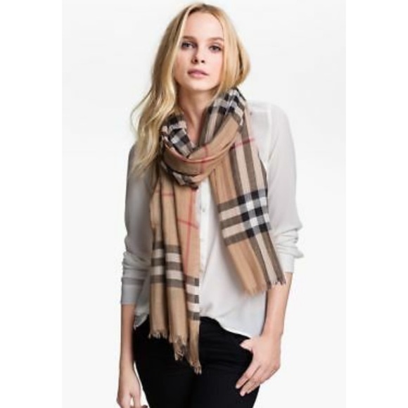 burberry silk and wool scarf